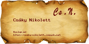 Csáky Nikolett névjegykártya